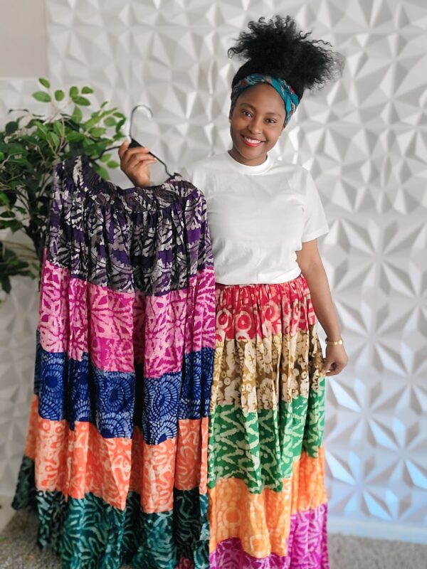 Adire /carribean skirt- 
One size fits all
